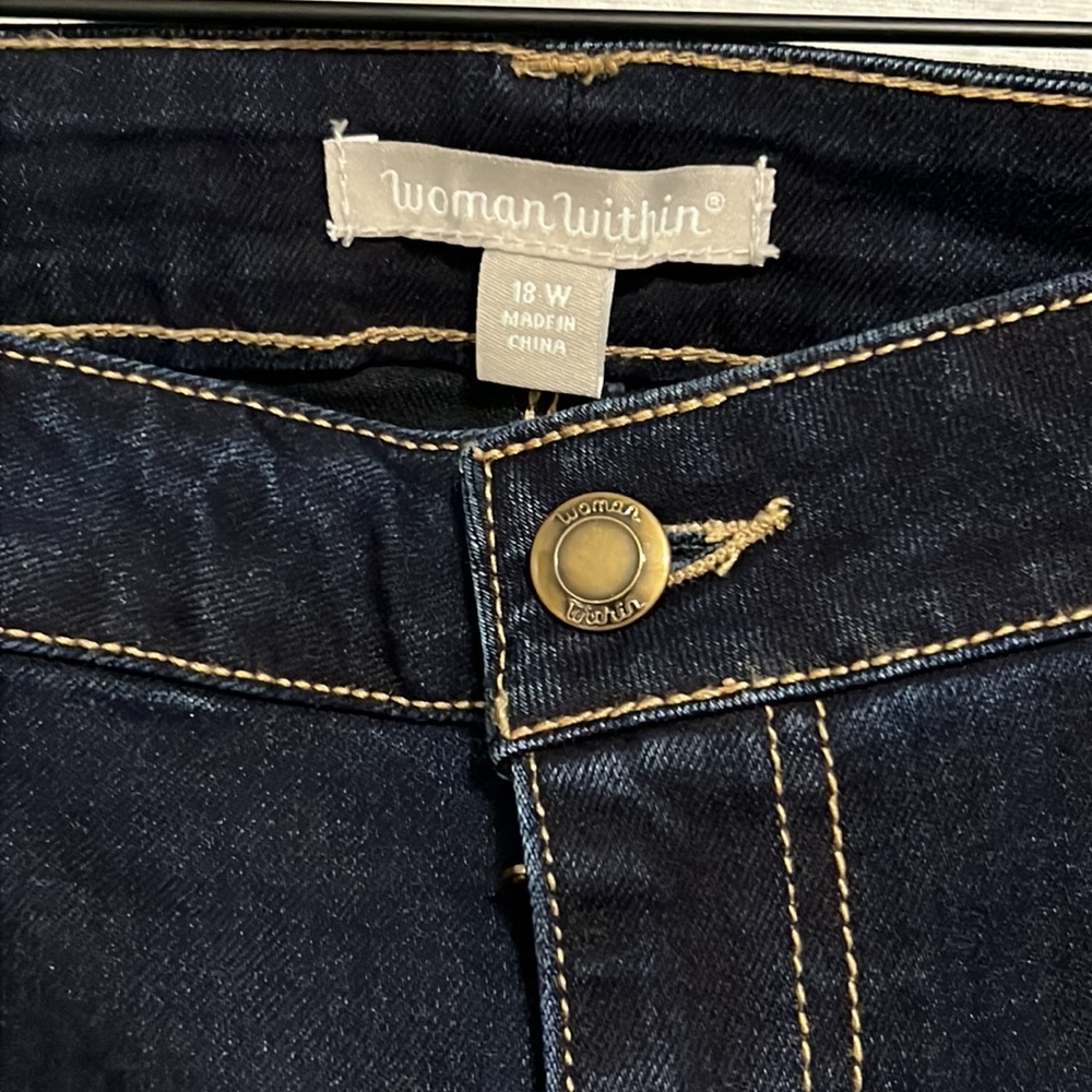 Dark Wash Denim Jeans Women’s Size 18W Sexy Stretch Straight Leg LIKE NEW